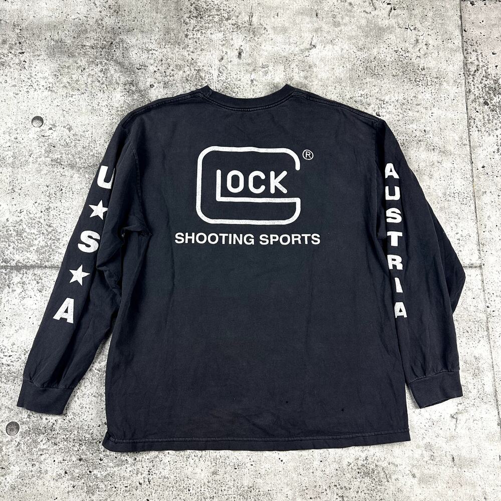 Glock Shooting Sport Long Sleeve Shirt USA x Austria Size XL Distressed